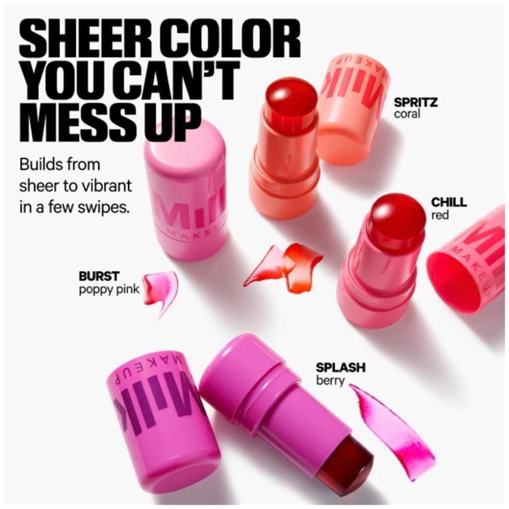 🌸New Milk Makeup Cooling Water Jelly Tint Lip+Cheek Blush Set Chill/Burst